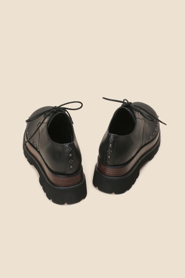 SUECOMMA BONNIE - 로퍼 - Platform stud loafer(black)