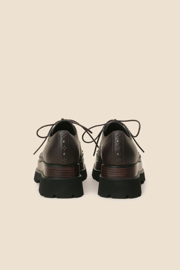 SUECOMMA BONNIE - 로퍼 - Platform stud loafer(brown)