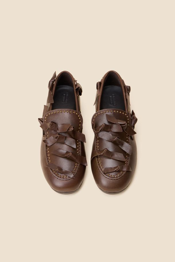 SUECOMMA BONNIE - 플랫 - Frangia loafer(brown)