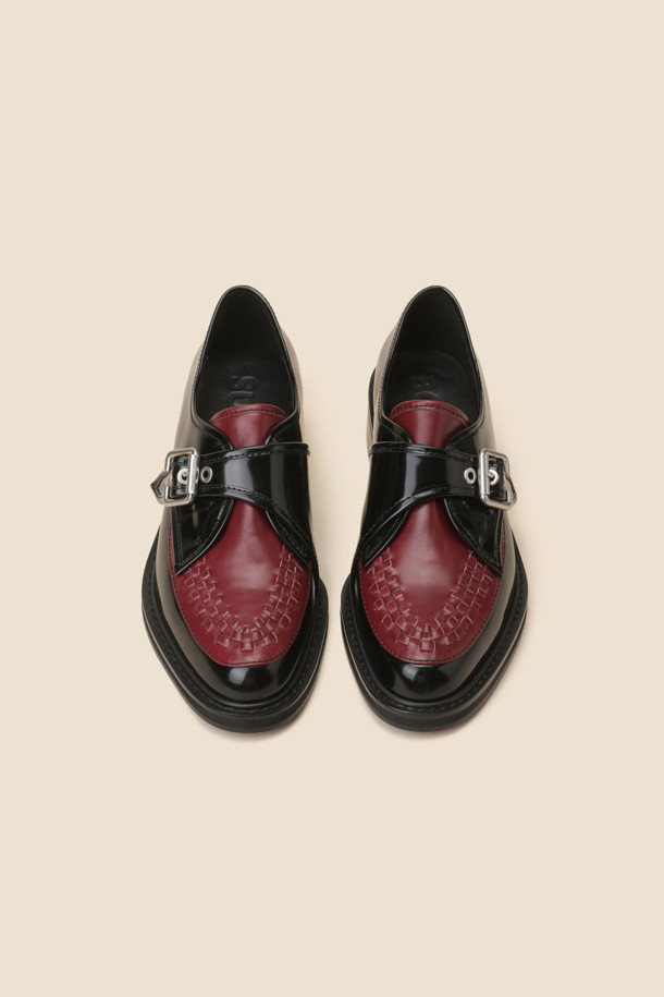 SUECOMMA BONNIE - 로퍼 - Braided buckle loafer(wine)