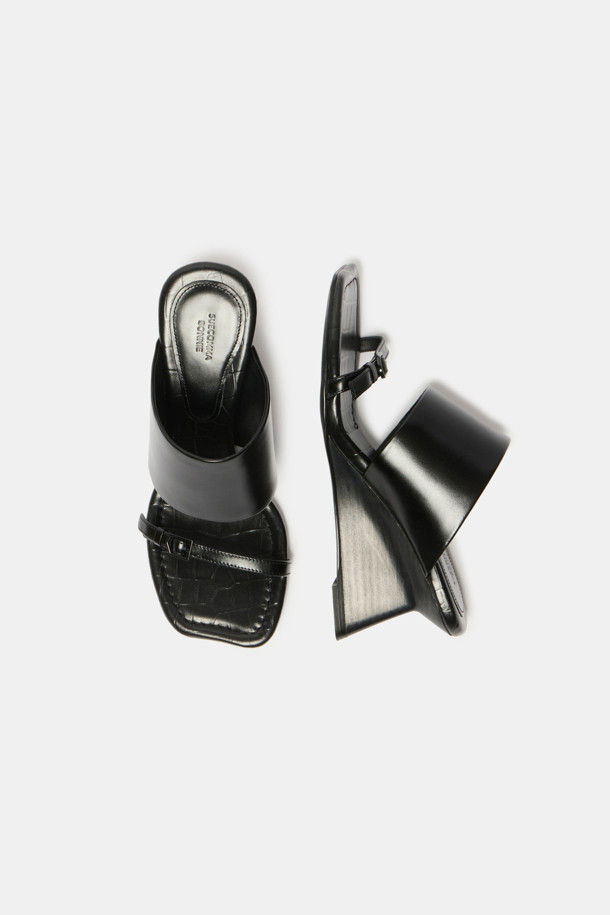 SUECOMMA BONNIE - 샌들 - wedge heel mule(black)