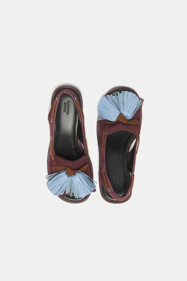 SUECOMMA BONNIE - 샌들 - Pompom heel sandal(wine)