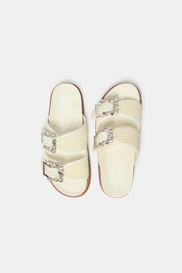 SUECOMMA BONNIE - 샌들 - Jewelry buckle slide(ivory)