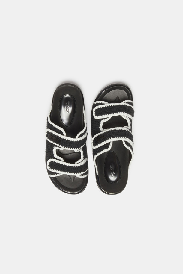 SUECOMMA BONNIE - 샌들 - Knit slide sandal(black)