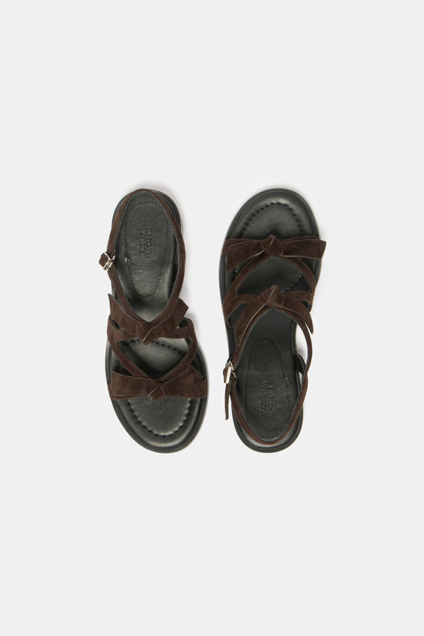 SUECOMMA BONNIE - 샌들 - Frangia ribbon sandal(brown)