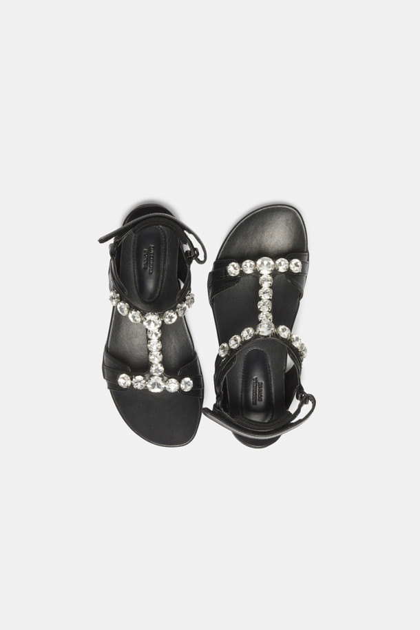 SUECOMMA BONNIE - 샌들 - Jewelry sporty sandal(black)