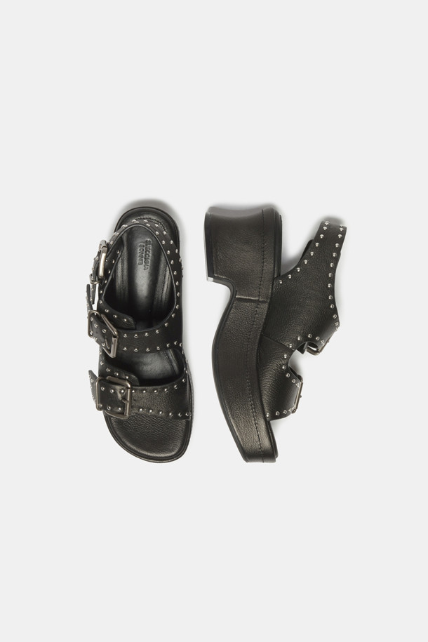SUECOMMA BONNIE - 샌들 - Stud platform sandal(black)