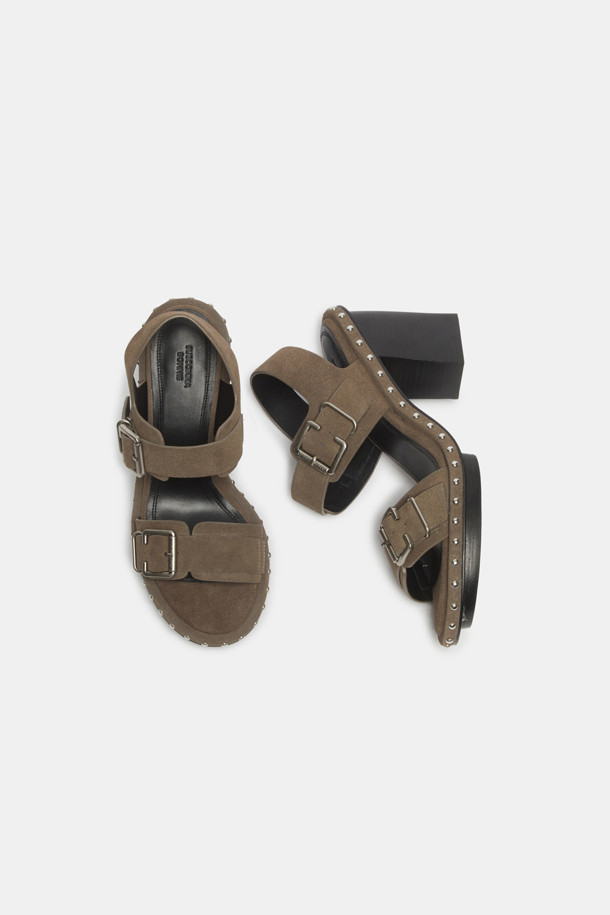 SUECOMMA BONNIE - 샌들 - Stud heel sandal(grey)