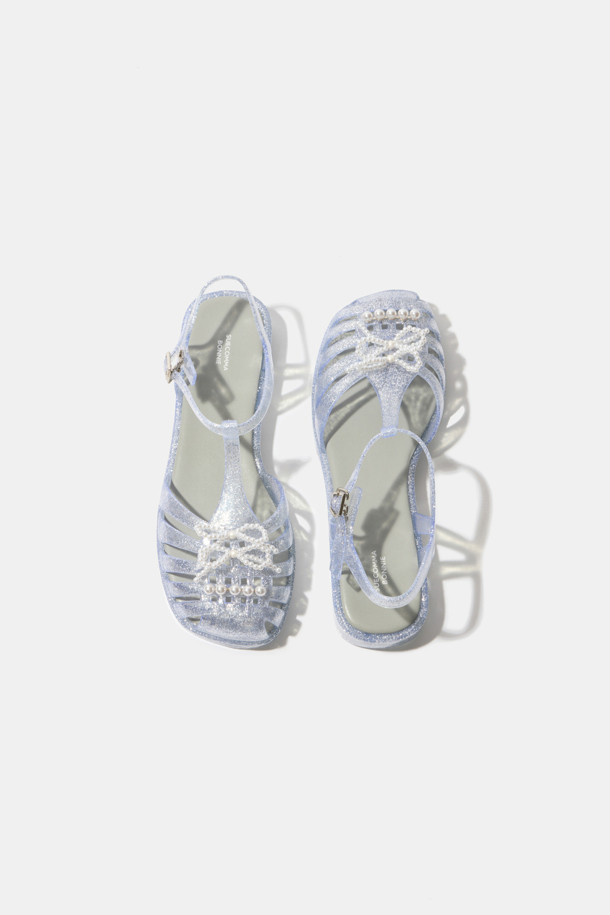 SUECOMMA BONNIE - 샌들 - [김나영 착용]Ribbon jelly sandal(grey)