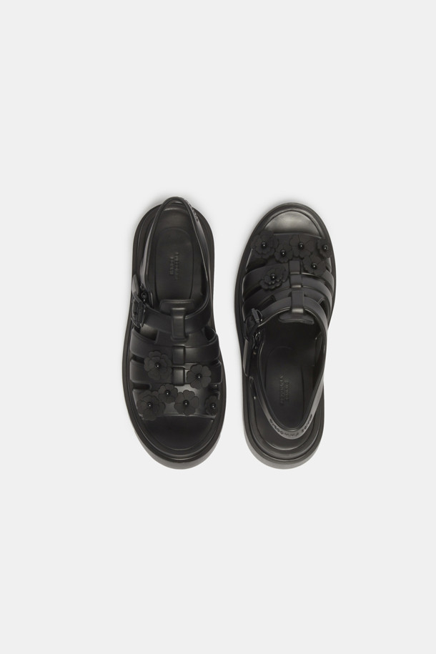 SUECOMMA BONNIE - 샌들 - Flower jelly sandal(black)