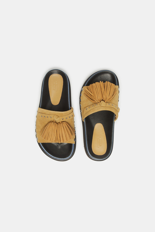 SUECOMMA BONNIE - 샌들 - Pompom slide(beige)