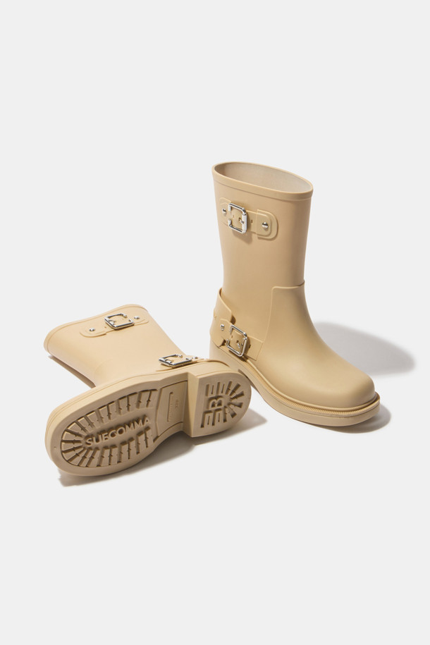SUECOMMA BONNIE - 부츠/워커 - Buckle rain boots(beige)