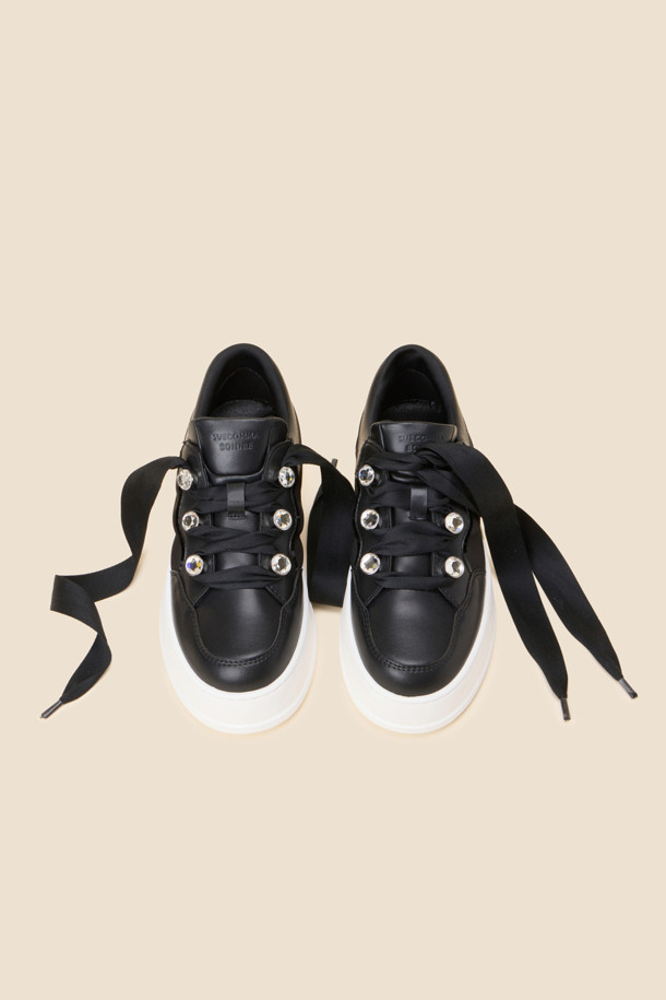 SUECOMMA BONNIE - 스니커즈 - Jewelry ribbon sneakers(black)