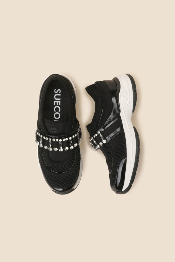 SUECOMMA BONNIE - 스니커즈 - Jewelry strap sneakers(black)