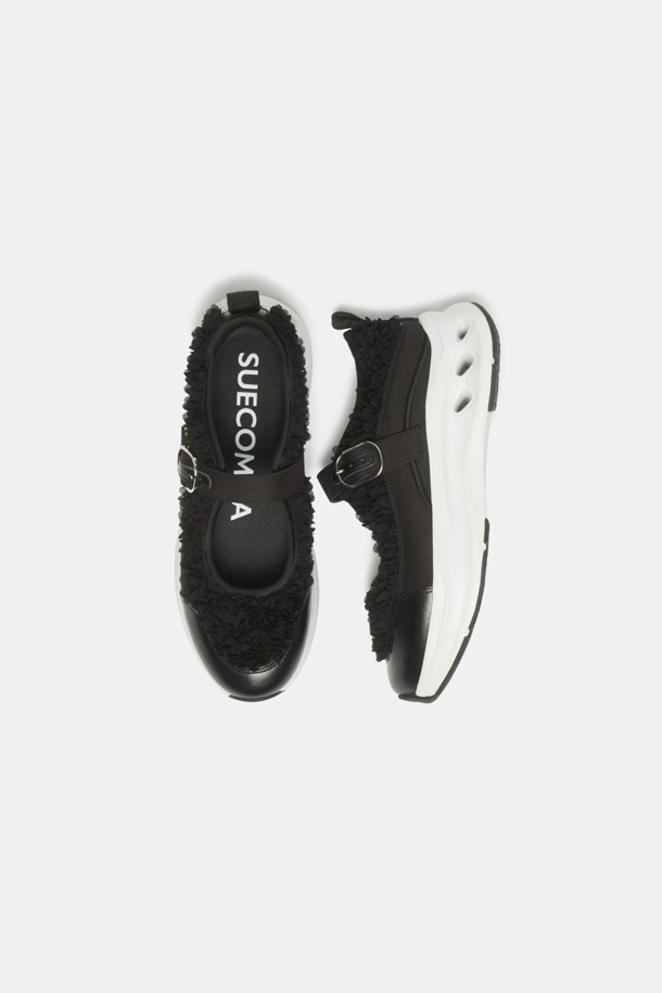SUECOMMA BONNIE - 스니커즈 - Flower mary jane sneakers(black)