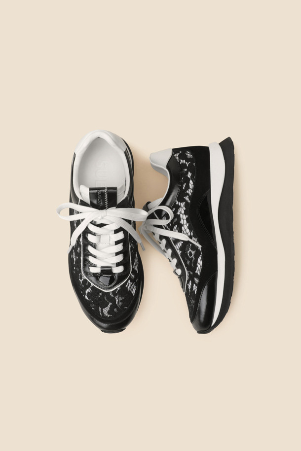 SUECOMMA BONNIE - 스니커즈 - Lace sneakers(black)