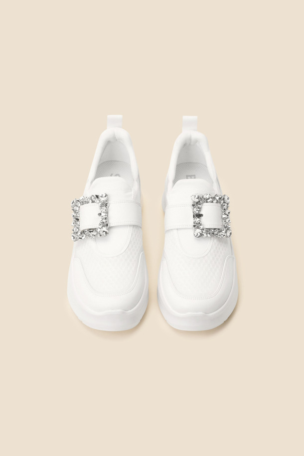 SUECOMMA BONNIE - 스니커즈 - Jewelry buckle sneakers(white)