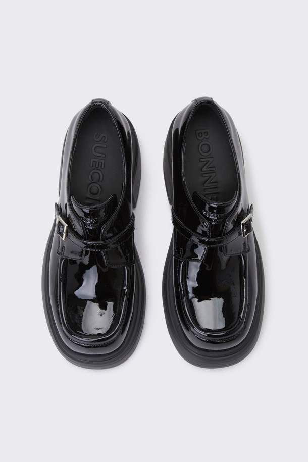 SUECOMMA BONNIE - 로퍼 - Duggy heel loafer(black)