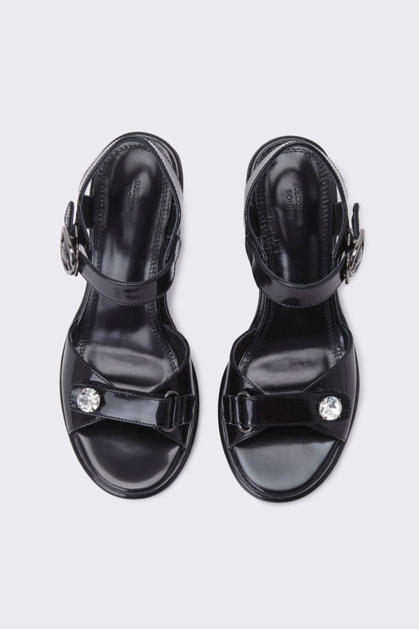 SUECOMMA BONNIE - 샌들 - Quilting point sandal(black)