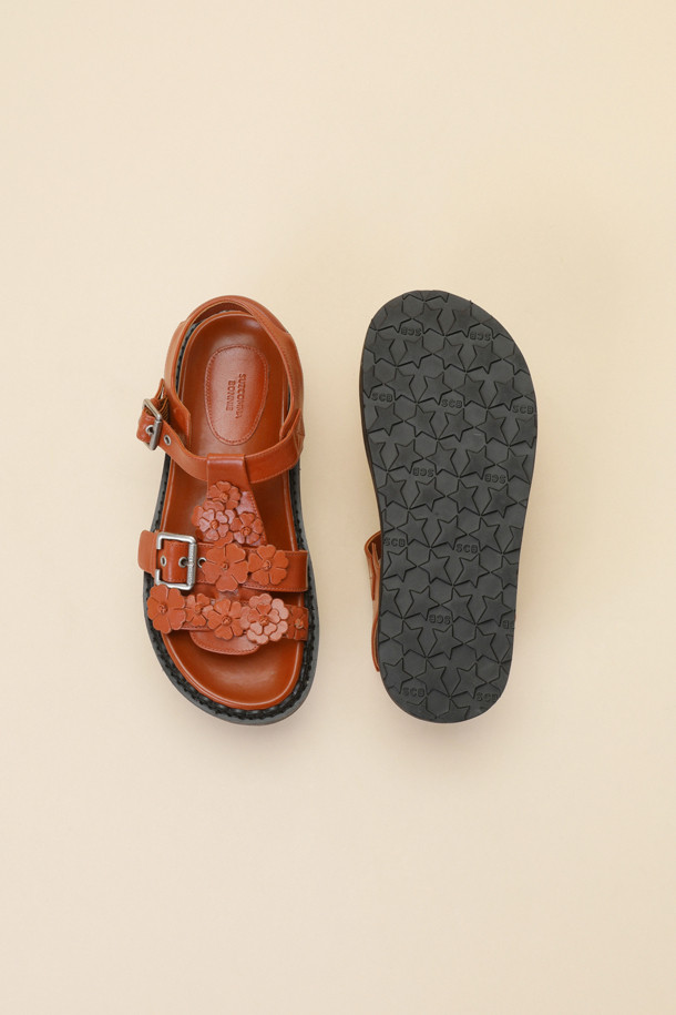 SUECOMMA BONNIE - 샌들 - [김나영 착용]Fleur24 t-strap sandal(brown)