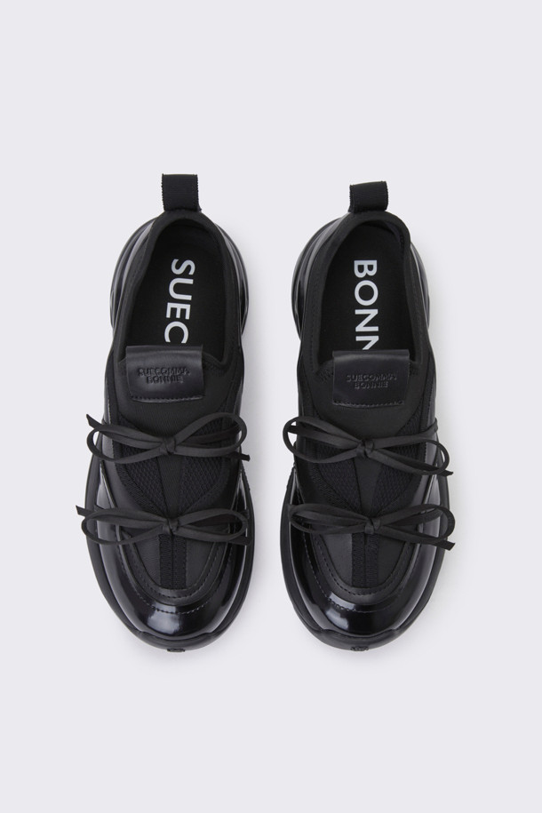 SUECOMMA BONNIE - 스니커즈 - Ribbon socks sneakers(black)