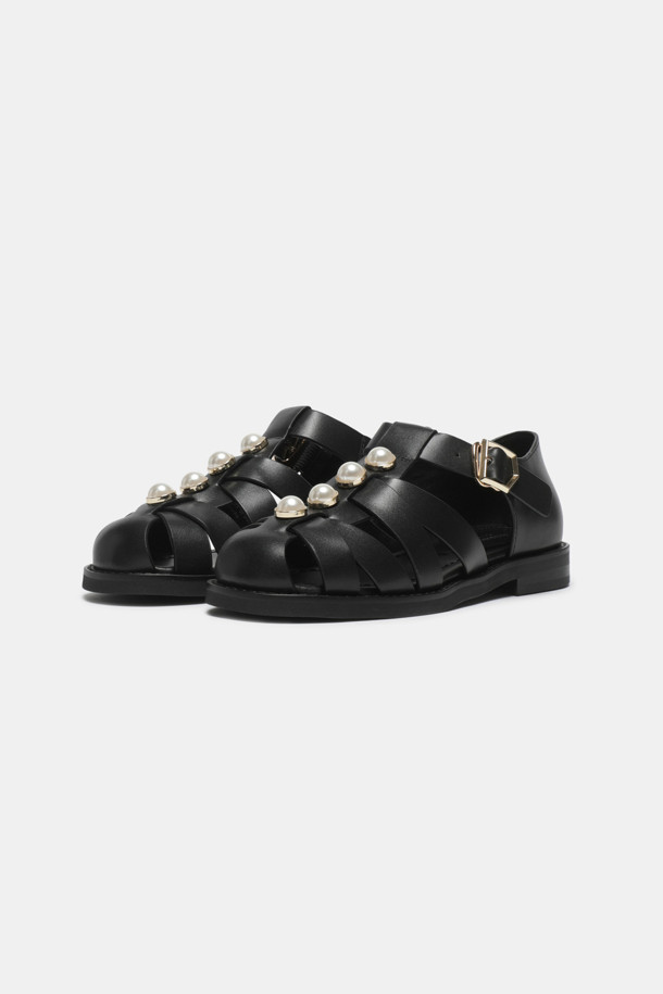 SUECOMMA BONNIE - 샌들 - Pearl fisherman loafer(black)