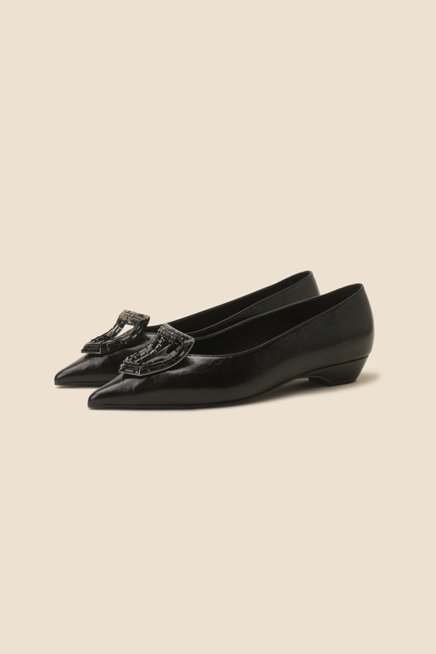 SUECOMMA BONNIE - 플랫 - Polygon flat shoes(black)