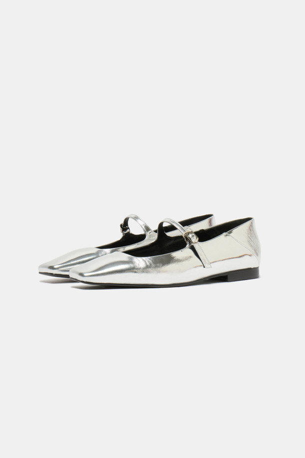 SUECOMMA BONNIE - 플랫 - Square mary jane flats(silver)