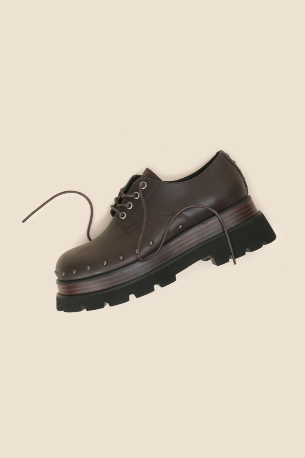 SUECOMMA BONNIE - 로퍼 - Platform stud loafer(brown)