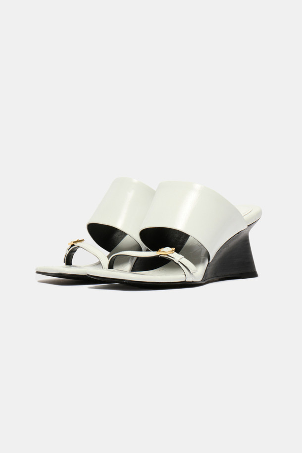 SUECOMMA BONNIE - 샌들 - wedge heel mule(white)