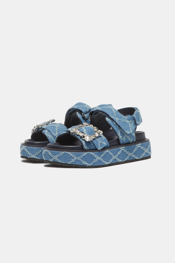 SUECOMMA BONNIE - 샌들 - Jewelry buckle sandal(blue)