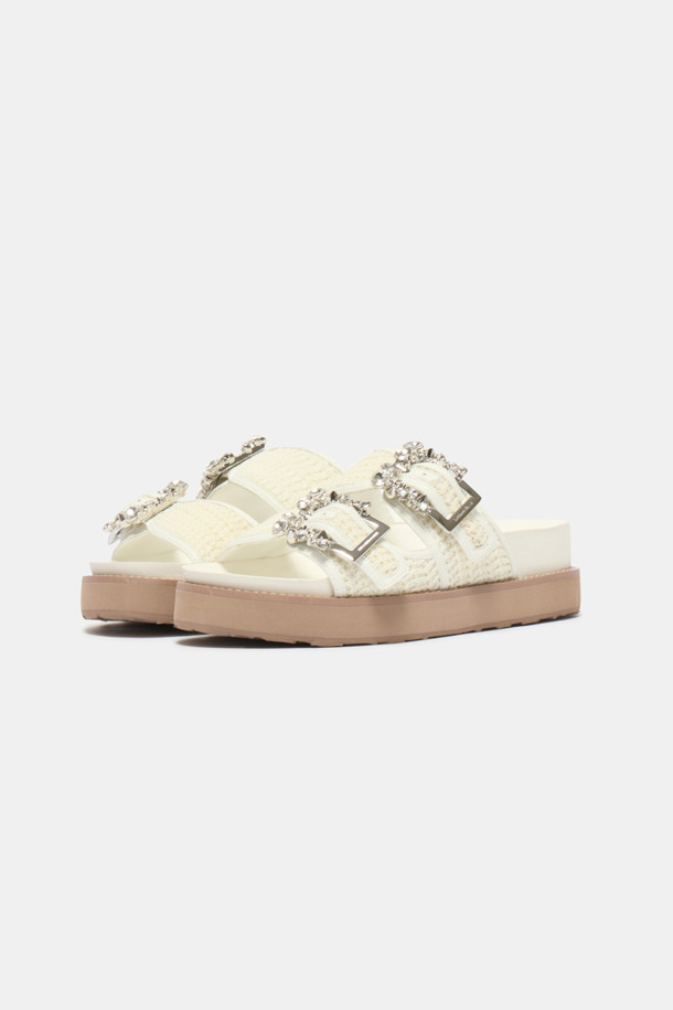 SUECOMMA BONNIE - 샌들 - Jewelry buckle slide(ivory)