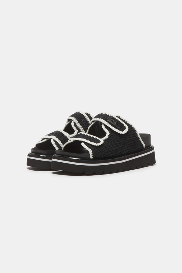 SUECOMMA BONNIE - 샌들 - Knit slide sandal(black)