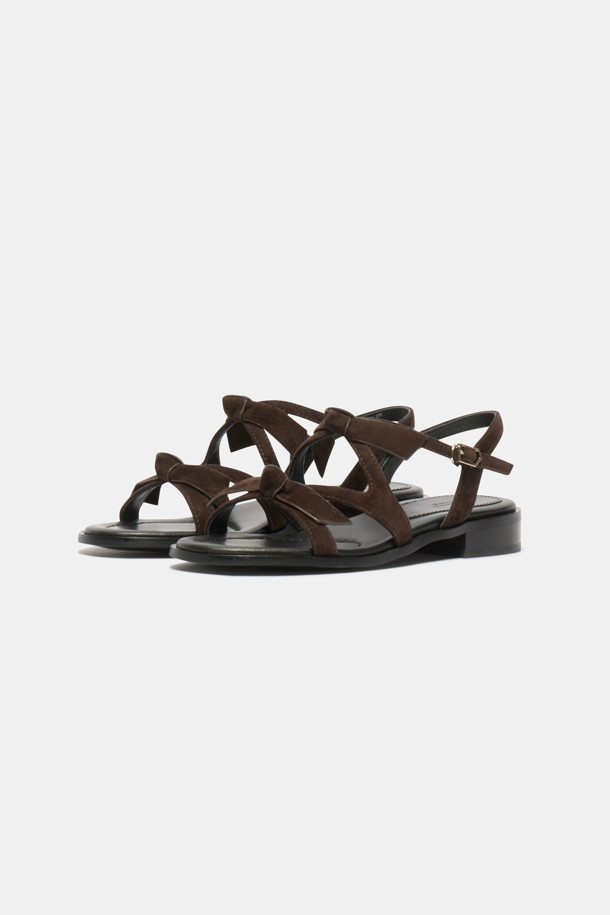 SUECOMMA BONNIE - 샌들 - Frangia ribbon sandal(brown)