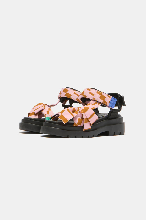 SUECOMMA BONNIE - 샌들 - Stripe ribbon sandal(pink)