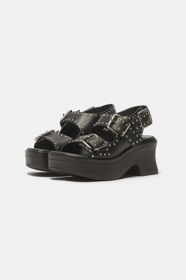 SUECOMMA BONNIE - 샌들 - Stud platform sandal(black)