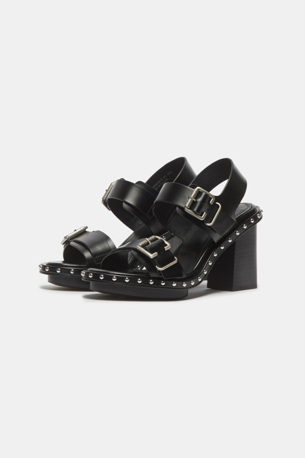 SUECOMMA BONNIE - 샌들 - Stud heel sandal(black)