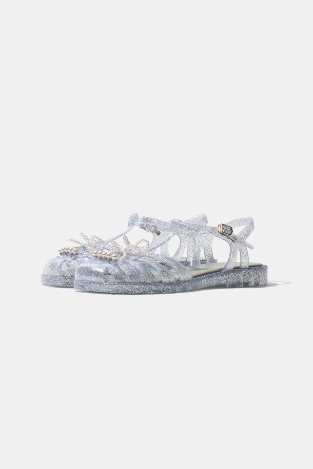 SUECOMMA BONNIE - 샌들 - [김나영 착용]Ribbon jelly sandal(grey)