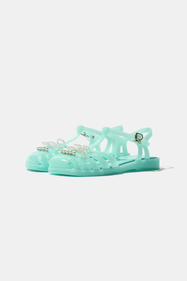 SUECOMMA BONNIE - 샌들 - Ribbon jelly sandal(mint)