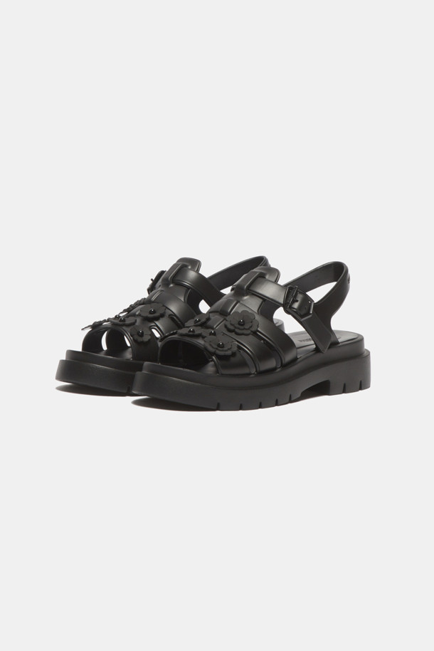 SUECOMMA BONNIE - 샌들 - Flower jelly sandal(black)