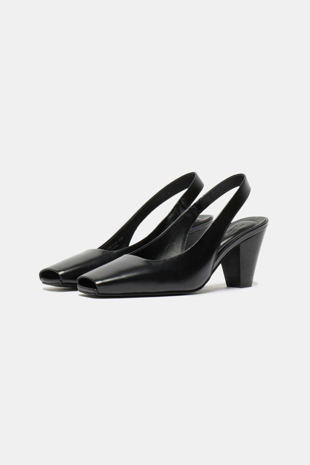 SUECOMMA BONNIE - 샌들 - Basic square sling back shoes(black)