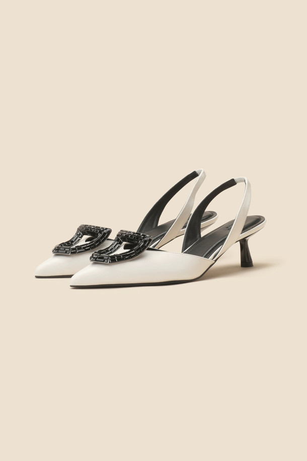 SUECOMMA BONNIE - 샌들 - Polygon sling back shoes(white)