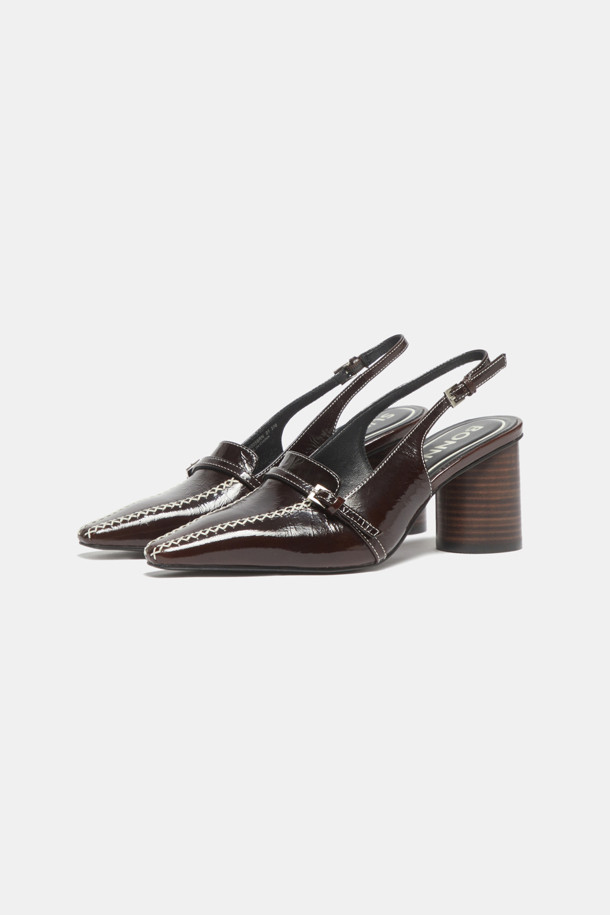 SUECOMMA BONNIE - 샌들 - Retro sling back shoes(brown)