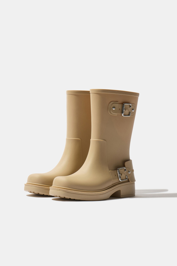 SUECOMMA BONNIE - 부츠/워커 - Buckle rain boots(beige)
