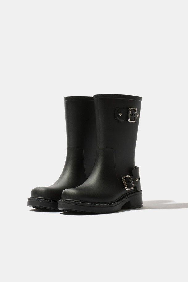 SUECOMMA BONNIE - 부츠/워커 - Buckle rain boots(black)