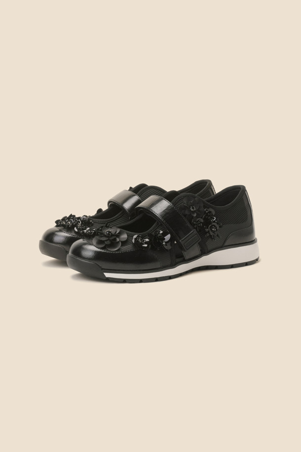 SUECOMMA BONNIE - 스니커즈 - New flowerbomb maryjane sneakers(black)