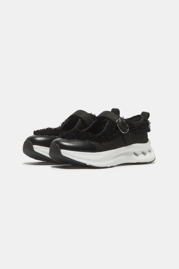 SUECOMMA BONNIE - 스니커즈 - Flower mary jane sneakers(black)