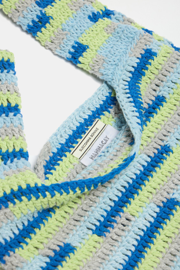 SUECOMMA BONNIE - 숄더백 - NANNACAY X SCB Knit bag(blue)