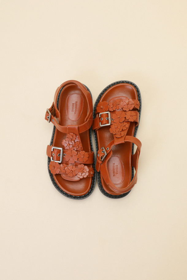 SUECOMMA BONNIE - 샌들 - [김나영 착용]Fleur24 t-strap sandal(brown)