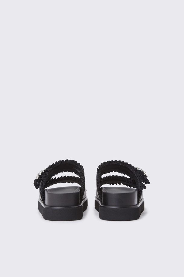 SUECOMMA BONNIE - 샌들 - Ruffle jewelry slipper(black)